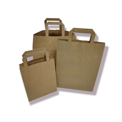 Bolsa papel Kraft asa plana